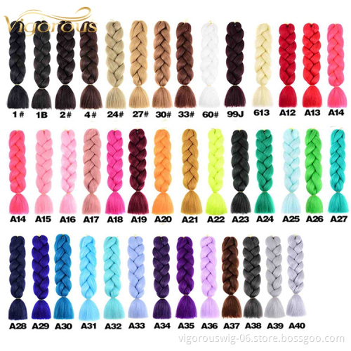 Vigorous wholesale synthetic hair extension high quality ombre braiding hair raw material jumbo braid synthetic braiding hair